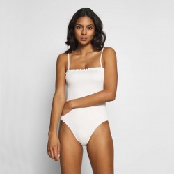 Swimsuit creponat alb prafuit - marimea XS