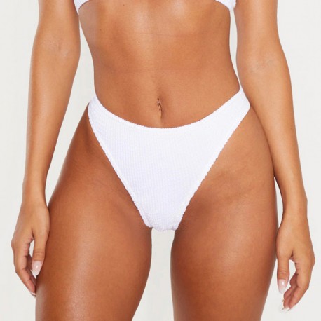 Bikini tanga albi creponați - marimea S